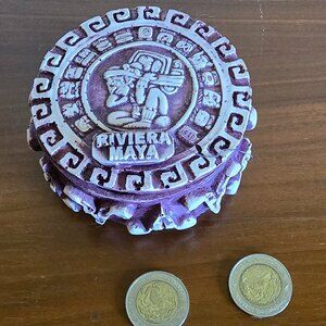 Purple Resin Riviera Maya Trinket Holder and Coins